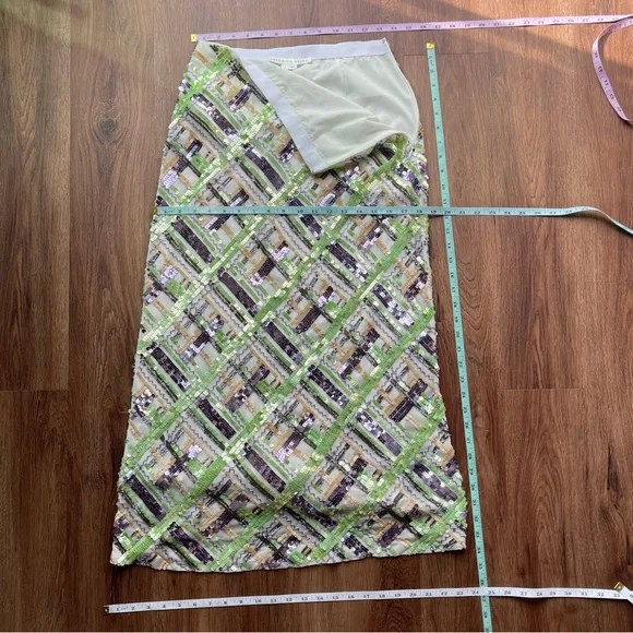 NWOT VERONICA BEARD Brent EMBELLISHED sequin midi skirt mermaid 2 - Picture 15 of 17